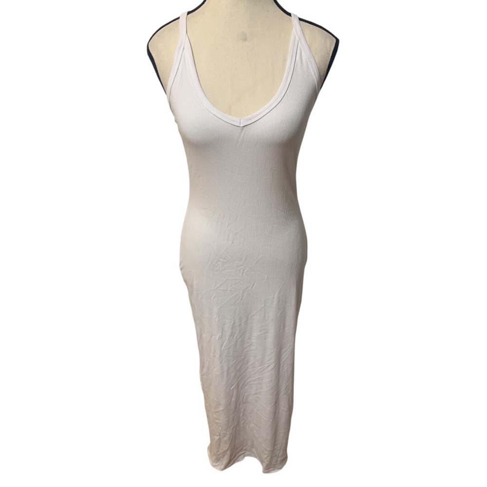 White Scoop Neck Tank Maxi Dress